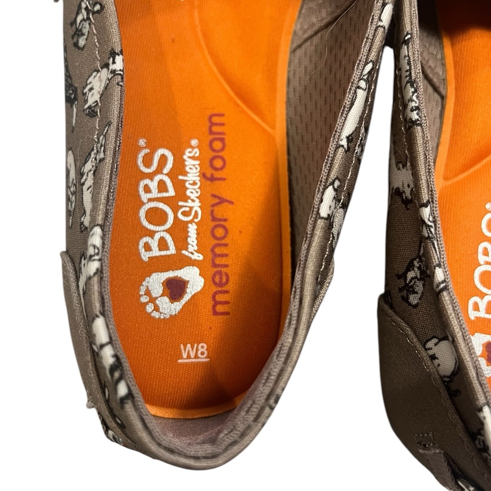NWOT Bobs From Sketchers Plush Dog Pattern Slide On Shoes Size 8. - Picture 6 of 7